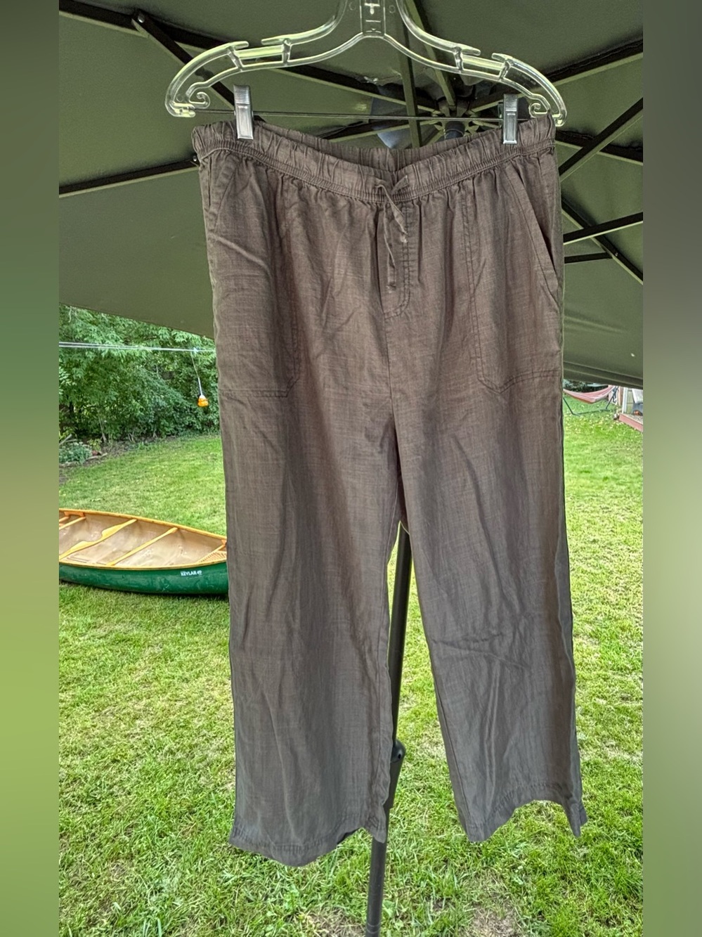 Lyocell wide-leg, tie-waist summer pants